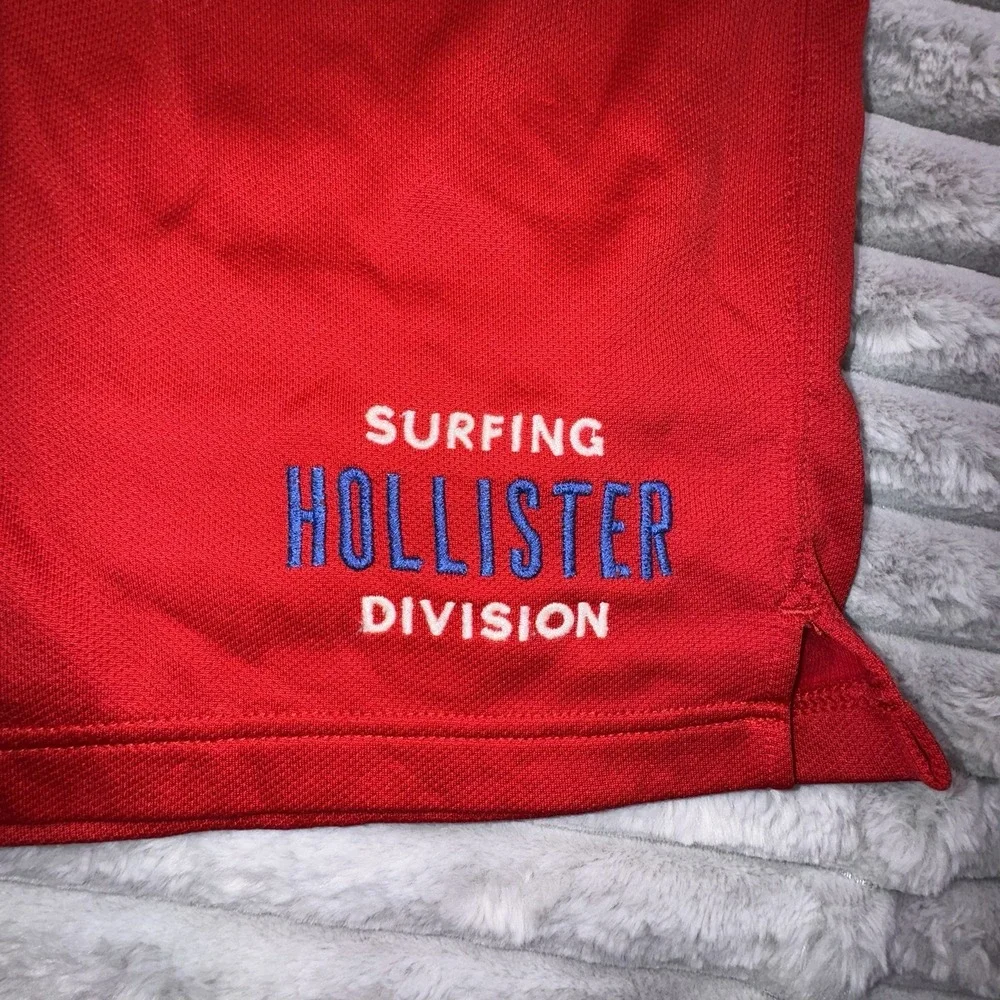 Hollister Shorts Mens‎ Medium Surfing Division Red Lifeguard Varsity Letters